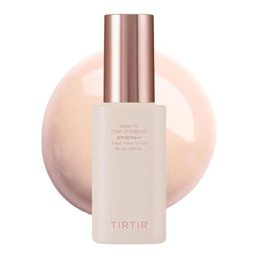 TIRTIR Mask Fit Tone Up Essence | Tinted Moisturizer, All-in-one base, Glass skin look, Deep Hydration, Long-lasting, Natural Coverage, Lightweight, Make-up free look, 1.01 fl.oz, ( Beige )