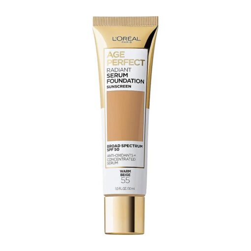 L'Oreal Paris Age Perfect Radiant Serum Foundation with SPF 50, Warm Beige, 1 Ounce