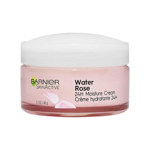 Garnier 24H Moisture Cream with Rose Water and Hyaluronic Acid, Face Moisturizer for Normal to Dry Skin, 1.7 Fl Oz ( 48g ), 1 Count ( Packaging May Vary )