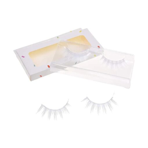 White False Eyelashes - Lightweight and Natural Looking Fake Extensions - Ideal for Cosplays, Masquerades, Costume Parties, Photoshoots - Easy to Apply -2 Pairs