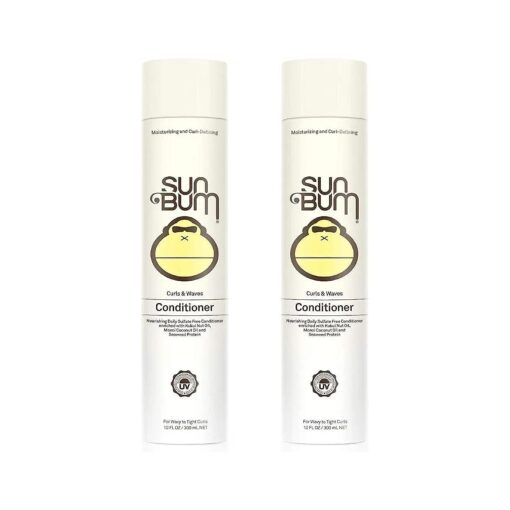 Sun Bum Curls & Waves Conditioner | Vegan and Cruelty Free Moisturizing Hair Treatment for Wavy and Curly Hair | 10 oz | Pack of 2