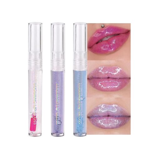 Lip Gloss Set - 3 Pack Moisturizing and Hydrating Lip Gloss for Women - Keep It Full Nourishing Lip Plumper - Vegan and Cruelty Free Lip Gloss for Soft, Full Lips - 0.13 fl oz/Pack ( 1 # 3 # 5 # )