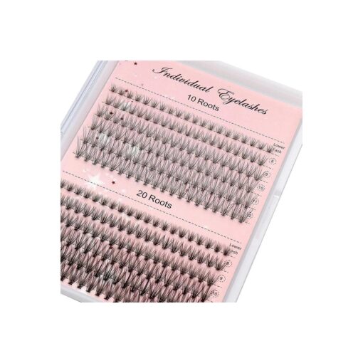 Losha Individual Lashes 10D/20D Lash Clusters 0.1/0.07mm Extensions 8/9/10/11/12mm Mixed Wispy Cluster Eye C Curl Eyelashes Extension ( 10D/20D,8-12mm )