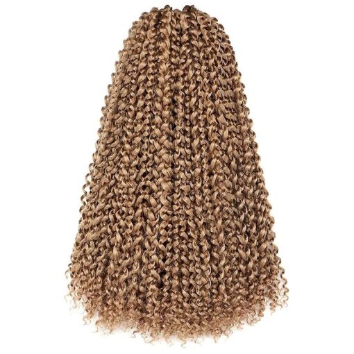 Passion Twist Hair - 18 Inch 7packs Blonde Water Wave Crochet Braids Synthetic Braiding Hair Extensions ( 18 Inch 7Packs, 27 # ) ...