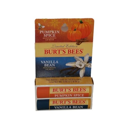 Burts Bees Limited Edition Combo Pack Pumpking Spice & Vanilla Bean Lip Balm