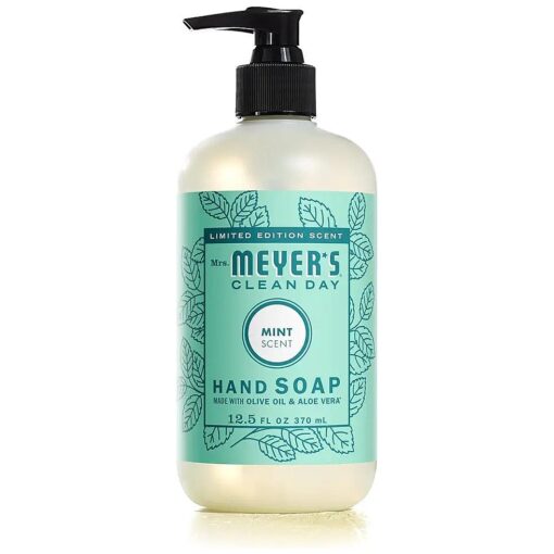 MRS. MEYER 'S CLEAN DAY Hand Soap, Made with Essential Oils, Biodegradable Formula, Limited Edition Mint, 12.5 fl, oz