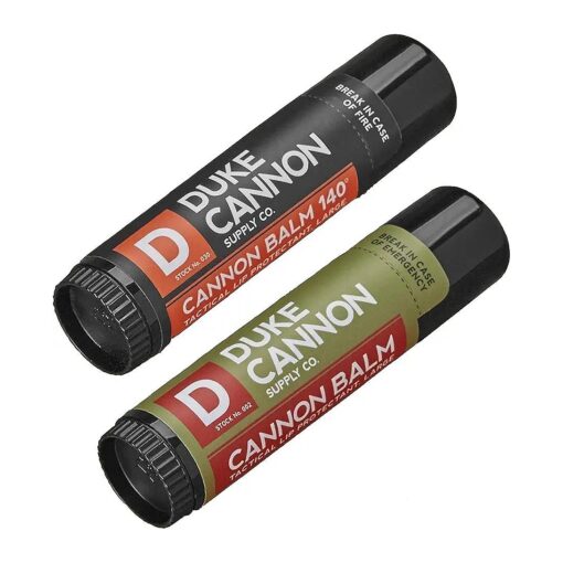 Duke Cannon Cannon Lip Balm 140deg & Tactical Lip Protectant Bundle - SPF 30 & SPF 15, Blood Orange Mint & Fresh Mint Flavors, 2 Pack