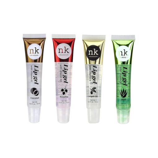 4 Pack Nicka K Lip Gel ( COCONUT, ROSEHIP, ARGAN OIL, ALOE )