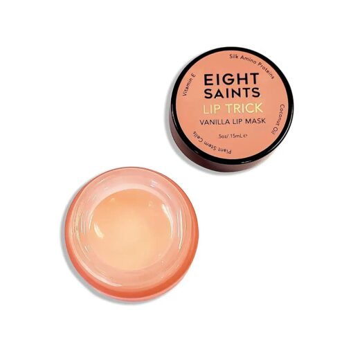 Eight Saints Lip Trick Vanilla Lip Mask, Natural and Organic Lip Gloss Treatment for Full, Soft Lips, Plumping, Hydrating, and Wrinkles, 0.5 Ounces