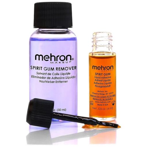 Mehron Makeup Spirit Gum & Remover Combo Kit | Spirit Gum Adhesive and Remover | Professional Cosmetic Glue for Face, Skin, & Body