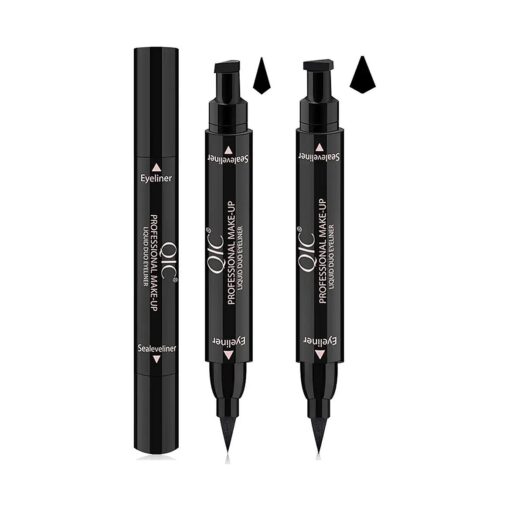 Winged Eyeliner Stamp - 2 Pens Perfect Cat Eye Vamp Liquid Black Quick Flick Wingliner Waterproof Stencil Wing Long Lasting Smudgeproof Natural Smooth