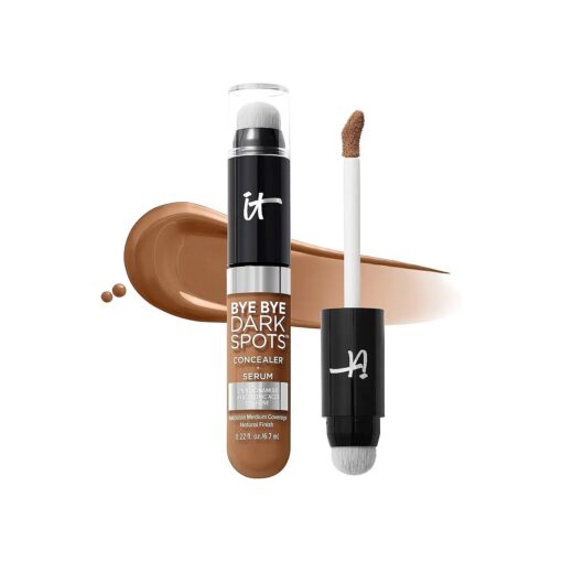 IT Cosmetics Bye Bye Dark Spots Concealer + Brightening Serum - 2 % Niacinamide, Hyaluronic Acid & Caffeine - Medium Coverage, Natural Finish, All Skin Types - 0.22 fl oz