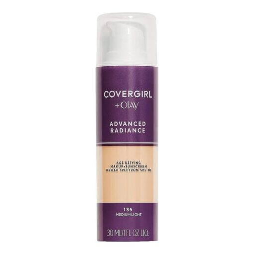 COVERGIRL Advanced Radiance Age Defying Foundation Makeup, Medium Light 135, 1 Ounce ( packaging may vary )