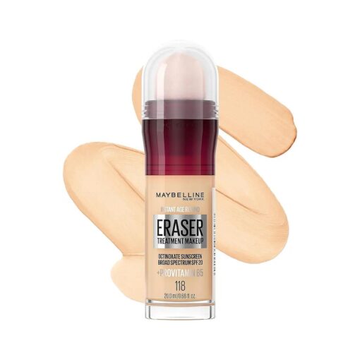 Maybelline Instant Age Rewind Eraser Foundation with SPF 20 and Moisturizing ProVitamin B5, 118, 1 Count