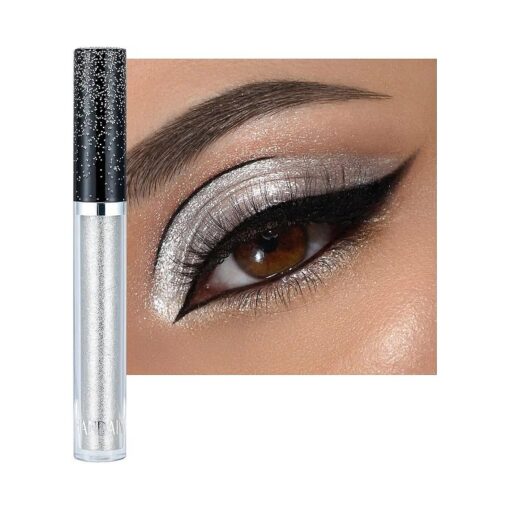 Glitter Eyeshadow liquid Pigments Metals Gloss Sparkling Smokey Eye Looks Shimmer Silver ( silver )