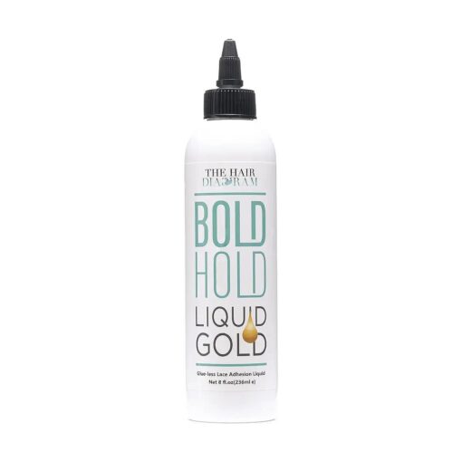 The Hair Diagram - Bold Hold Liquid Gold - Glueless Lace Gel - Temporary Hold For Wigs and Hair Systems - Styling Agent For Baby Hairs - Non Toxic - Aerosol & Alcohol Free - Water Based Formula - 8oz