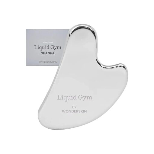 Wonderskin Liquid Gym Gua Sha Face Sculpting Tool, Facial Roller to Reduce Tension, Puffiness & Wrinkles, Skin Care Tool and Jawline Sculptor, Stainless Steel Facial Massager