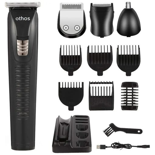 Multi-Functional Electric Grooming Hair Clipper Beard Trimmers Shaver Kit for Men Shaver Mustache Hair Face Nose Body Ear Trimmers Set USB Charging Rechargeable Lithium Battery Cordless Stand