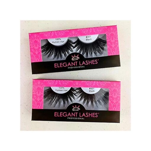 # 301 The ORIGINAL Drag Queen Lash ( Pack of 2 ) | Thick Long Black 100 % Human Hair False Eyelashes for Drag Halloween SFX Burlesque Dance Rave Costume