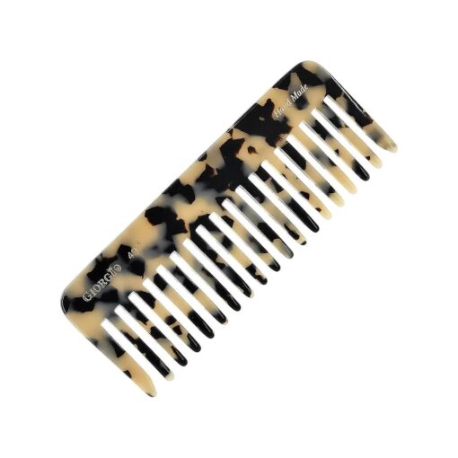 Giorgio G49 WT Large 5.75 Inch Hair Detangling Comb, Wide Teeth for Thick Curly Wavy Hair, Long Hair Detangler Comb For Wet and Dry, Handmade of Quality Cellulose, Saw-Cut, Hand Polished