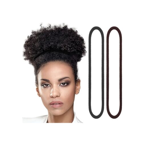 80 Count Extra Long Hair Tie for Long Thick and Curly Hair Elastic Ponytail Holders for Women No Metal Long Hair Bands Hair Accessories ( Black, Brown )