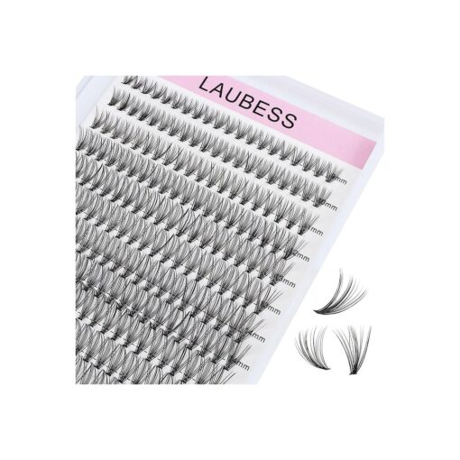 Individual Lashes 240pcs DIY Eyelash Extension 20D C Curl Cluster Lashes Natural Look Long Individual Lash Extensions Volume Lash Cluster Eyelashes ( 20D-0.07C-9-16mm )