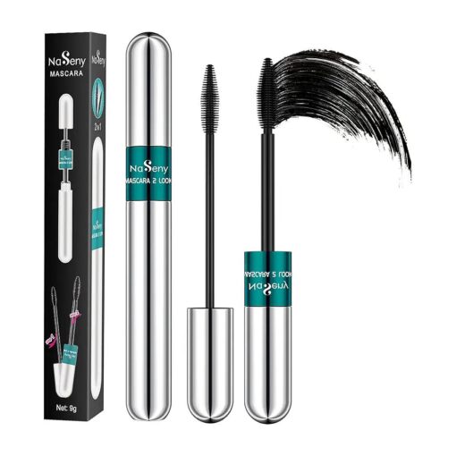 2in1 Vibely Mascara Waterproof Black Volume And Length Thickening And Lengthening Dual Effect 5X Longer Mascara Smudge-Proof Non Clumping