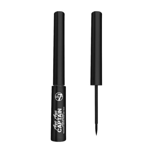 W7 Aye Aye Captain Liquid Eyeliner - Long-Lasting Black Liquid Precision Liner