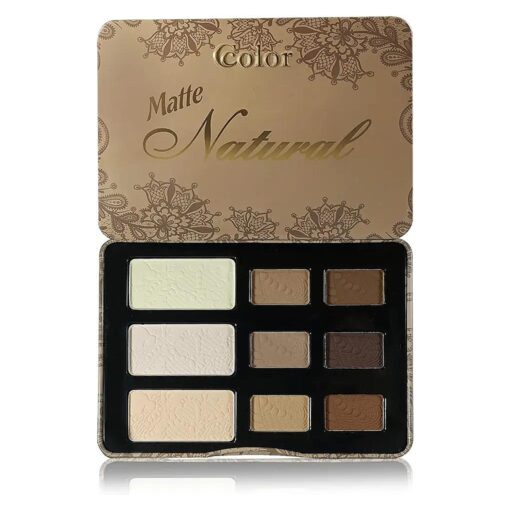 Cosmetics - Matte Natural, 9-Color Eyeshadow Palette Matte Finish, Highly Pigmented Eye Shadow Makeup, Long-Wearing Eye Palette, Eye Makeup Kit with Easy-to-Blend Neutral Shades