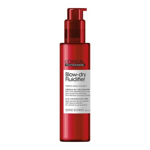 L'Oreal Professionnel Fluidifier Heat Protectant | For All Hair Types | Multi-Benefit Leave-In Treatment | For a Long-Lasting Blow-Dry and Frizz Protection | 5.1 Fl, Oz .