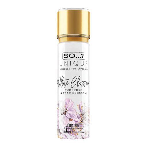 So ... ? ... ? Unique White Blossom Body Mist - Floral Vanilla Perfume for Women - Over 800 Sprays, Lasting 6 Hours - Ideal Gifts for Women - 5.1 oz