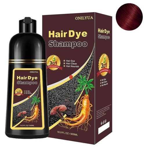 Dark Wine Red Hair Dye Shampoo, Long Lasting Easy to Use 15 Minutes Hair Shampoo for Women, Semi-Permanent Burgundy Organic Hair Dye Shampoo,3IN1 Color Shampoo 16.9FL OZ ( Dark Red Wine )