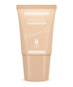 Mamaearth Glow Serum Foundation - Creme Glow Shade | with Vitamin C & Turmeric | Up to 12 Hour Buildable Coverage | Waterproof & Lightweight | 0.61 Fl Oz ( 18ml )