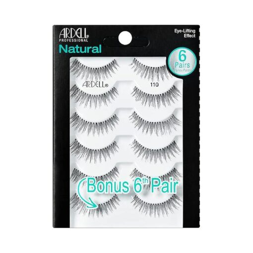 Ardell False Eyelashes, Natural 110, 5 pair + bonus pair Multipack for Eye-Lifting Effect