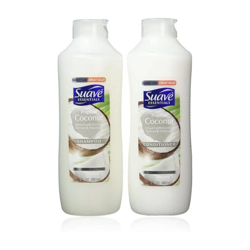 Suave Essentials Shampoo & Conditioner Set, Tropical Coconut, 30 Ounce Each