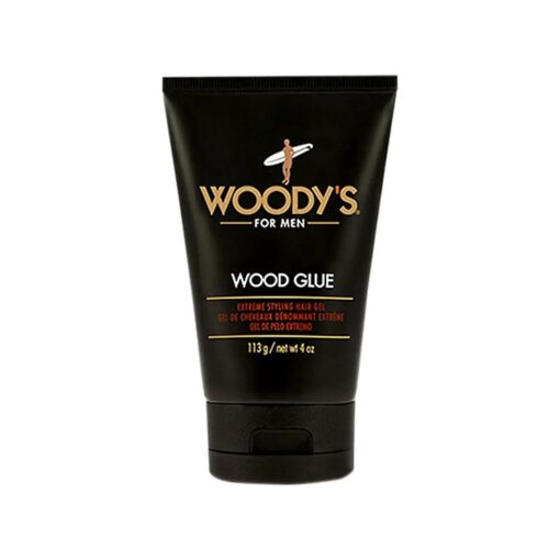 Woody 's Wood Glue Extreme Styling Gel for Men, Intense Long-lasting Hold with No Flaking, Quick-drying, Retains Moisture, Suitable for All Hair Types and Hair Styles, 4 oz - 1 pack