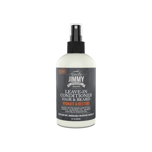 Uncle Jimmy Products Hair & Beard Leave-In Beard Conditioner For Softening Hair, Hydrating Skin, Eliminating Beard Dandruff, Healthy Beard Growth 8 Fl Oz