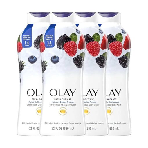 Fresh Outlast Body Wash for Women with Notes of Berries Frescas, 22 fl oz ( Pack of 4 )