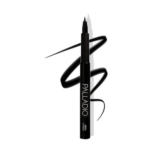 Palladio Felt-Tip Eyeliner Ultra Fine Liner, Creates Thin Precise Lines, Quick Drying, Waterproof, Rich Pigment, Long Lasting Application, Mess Free, Smooth, All Day Wear, Intense Jet Black Color