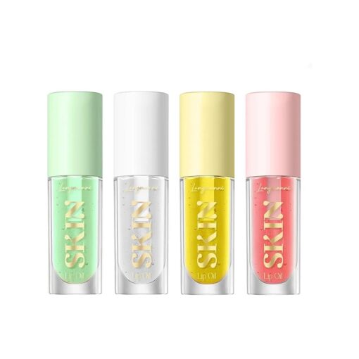 Lip Plumper Gloss Lip Oils, Crystal Fruit-flavored Lip Gloss, Transparent Lip Lotion Lip Balm Hydrating Lip Gloss, Long Lasting Moisturizing Lip Care Shine Sexy Lip Tint ( # A Set )