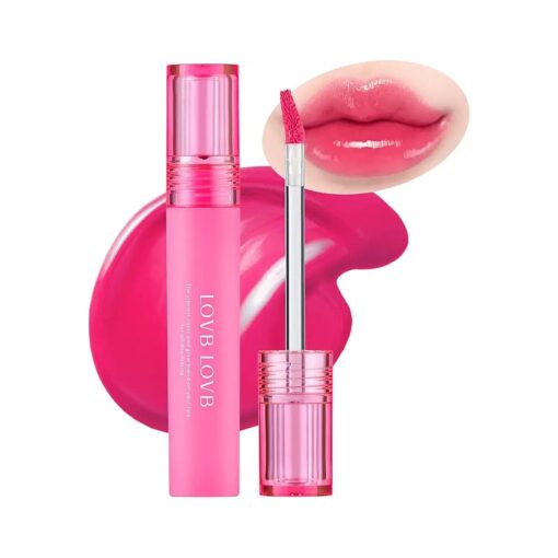 Pudding Glow Korean Lip Tint | Long-Lasting Lip Gloss Tint for Glowy | Moisturizing, Non-Sticky Glossy Lip Stain 0.14 Oz ( 03 CANDY BERRY )