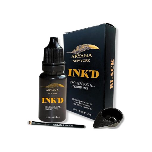 INK 'D Professional Hybrid Color - Liquid Hair Color For Spot Coloring - Long lasting and Cover Grey Hair ( BLACK )