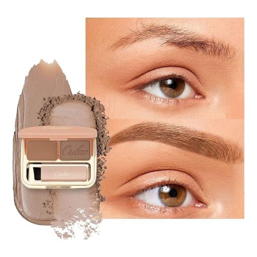 Oulac Waterproof Light Eyebrow Powder Kit with Brow Brush 2 in1 Long Lasting Instant Eyebrow Pomade & Powder Natural Makeup for Sparse Brows 3.2 g/0.11 oz ( Golden Blonde )