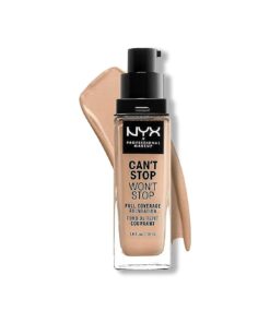 NYX PROFESSIONAL MAKEUP Ca n't Stop Wo n't Stop Foundation, 24h Full Coverage Matte Finish - Natural