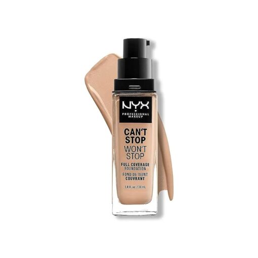 NYX PROFESSIONAL MAKEUP Ca n't Stop Wo n't Stop Foundation, 24h Full Coverage Matte Finish - Natural