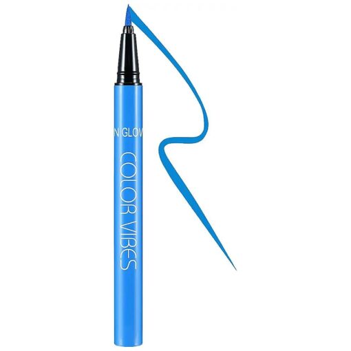 UV Neon Liquid Eyeliner, Matte Colored Eyeliner Pen, Waterproof Smudge-proof Pigmented Eye Liner, Glow Brightly Under UV Lights, Colorful Eye Makeup For Rave Party Music Festival, Neon Blue