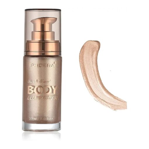 PHOERA Body Shimmer Oil, Waterproof Long Lasting Moisturizing Bronze Body Luminizer Glow For Face & Body, Liquid Illuminator Body Highlighter 30ml ( Rose Gold )