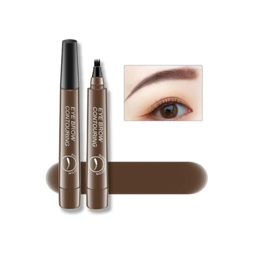 Upgrade Tattoo Eyebrow Pen, Waterproof Microblading Brow Pencil, 24 Hours Long Lasting, Smudge-proof, Natural Looking ( 2 # Dark Brown )