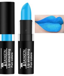 AKARY Blue Matte Lipstick Makeup, Long-Lasting Non-Stick Cup Goth Lip Gloss, Vintage Lipstick Cosmetics Party Makeup Gift, Professional Foundation High Impact Color for Women Halloween Party Cosplay