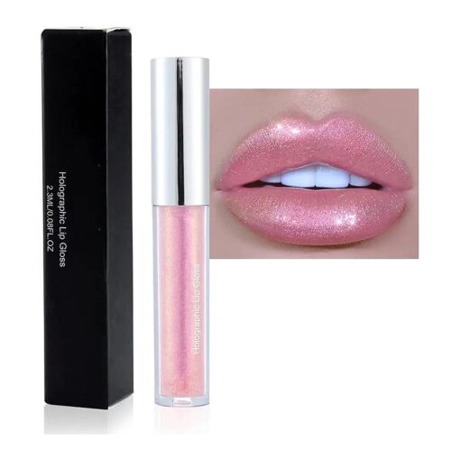 Long-Lasting Shiny Liquid Lipstick, Diamond Shimmer Metallic Lip Gloss, Waterproof, Moisturizing, Popular Shiny Lip Gloss for Face & Eyes Makeup